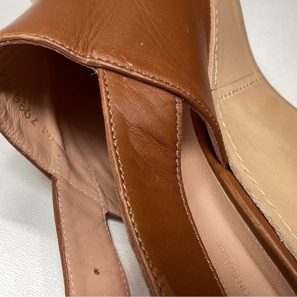 Robert Clergerie French' Brown ‎ Leather Ankle Strap Cognac Leather Heels EU 37 - Picture 16 of 16